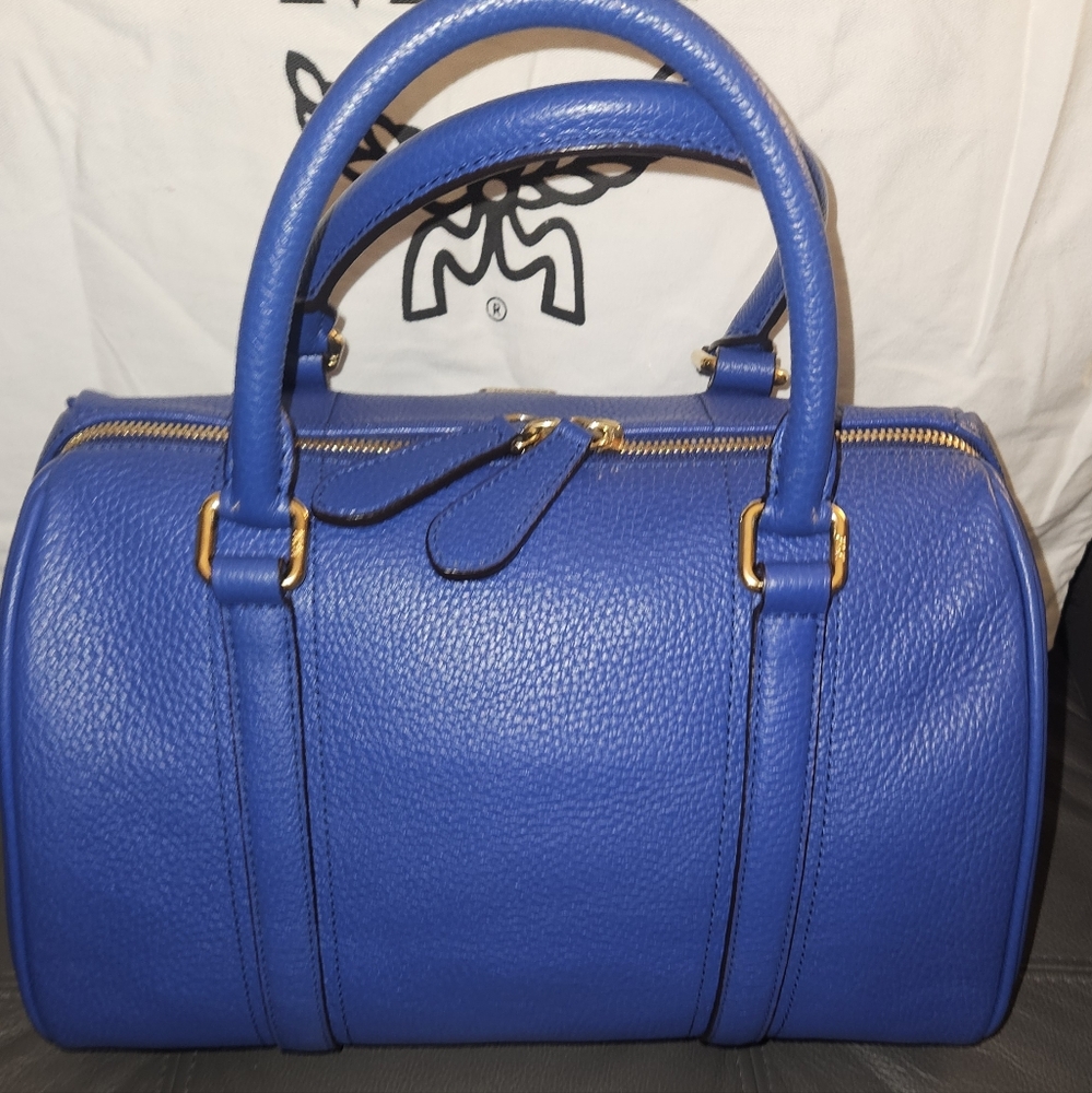 MCM Blue Boston Bag - Picture 7 of 8
